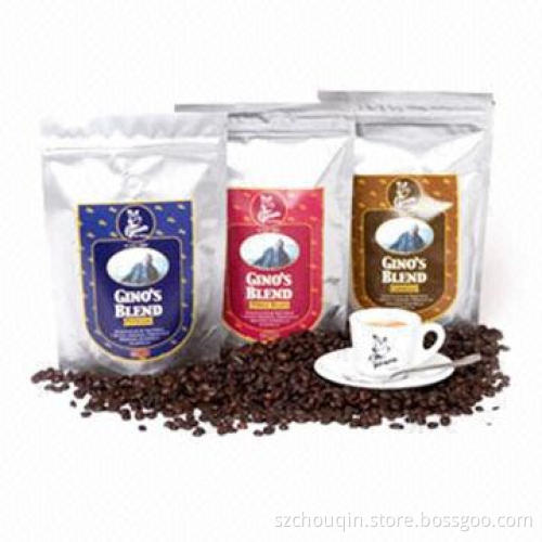 Large Coffee Bag with Aluminum Foil Material, Degassing Valve, Stand Up